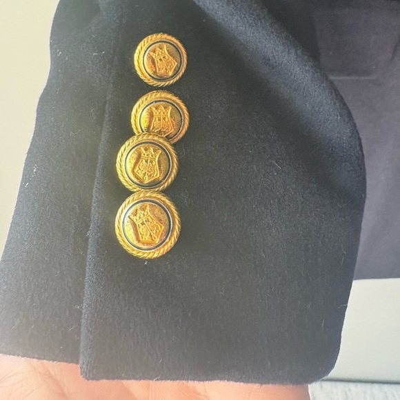 Aquascutum of London, size Large, Classic Black Blazer with Gold Buttons, wool - Picture 3 of 8